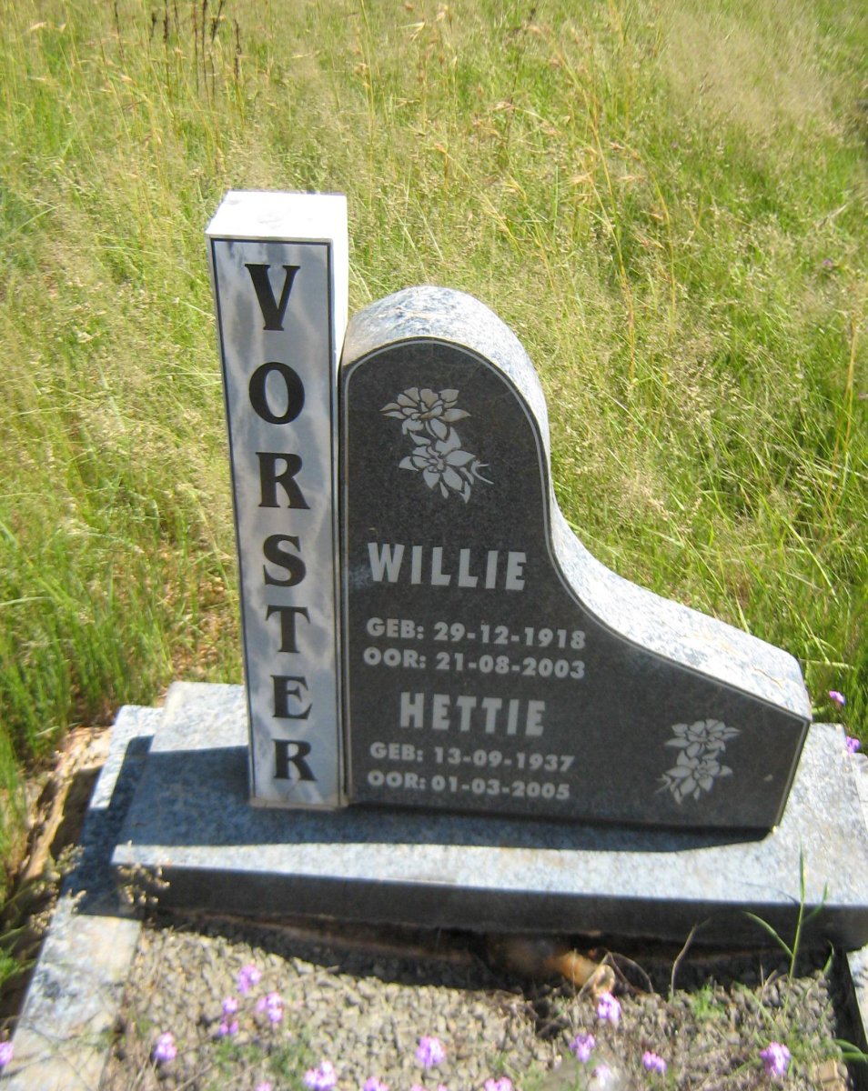 VORSTER Willie 1918-2003 &amp; Hettie 1937-2005