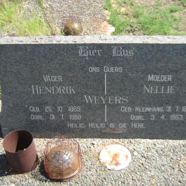 WEYERS Hendrik 1869-1958 &amp; Nellie KLEINHANS 1869-1963