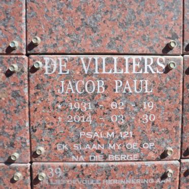 VILLIERS Jacob PAUL, de 1931-2014