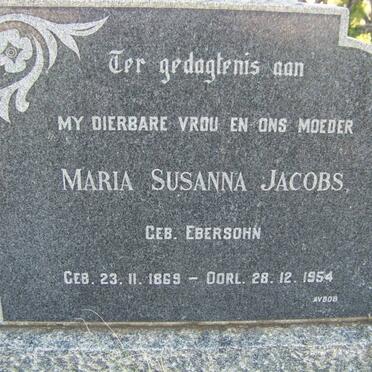 JACOBS Maria Susanna nee EBERSOHN 1869-1954
