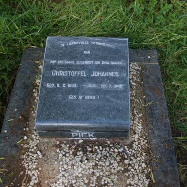 PIEK Christoffel Johannes 1894-1942