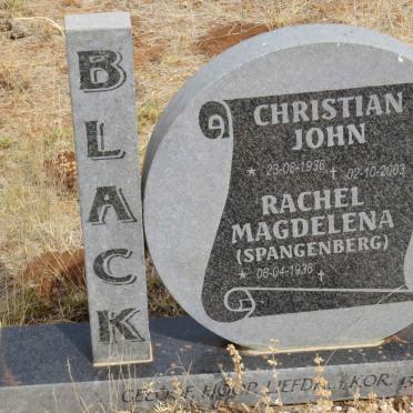 BLACK Christian John 1936-2003 &amp; Rachel Magdelena SPANGENBERG 1938-
