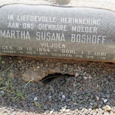BOSHOFF Martha Susanna nee VILJOEN 1894-1981