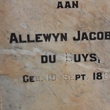 BUYS Allewyn Jacobus, du 1860-