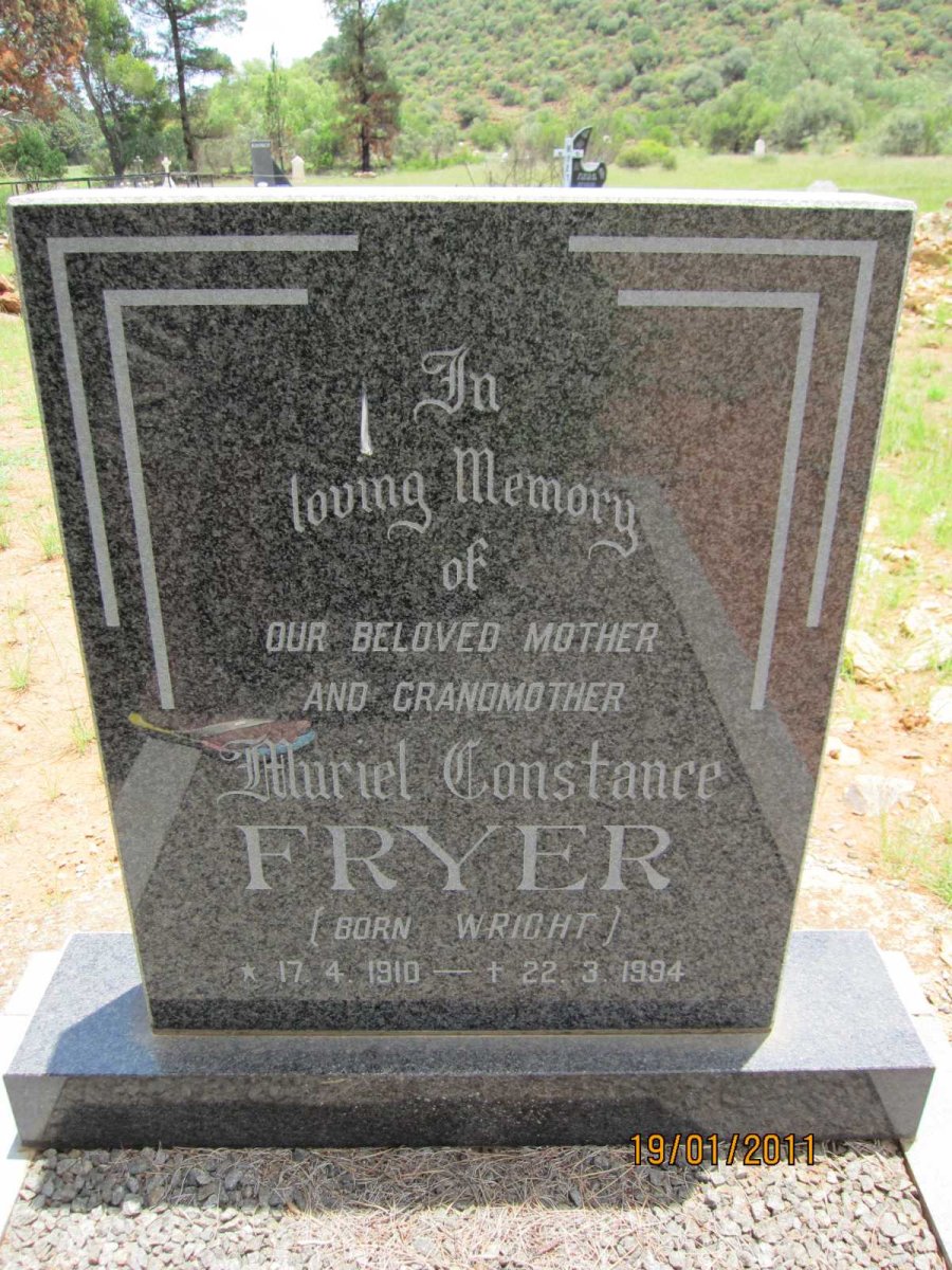 FRYER Muriel Constance nee WRIGHT 1910-1994