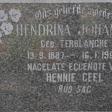 GEEL Hendrina Johanna nee TERBLANCHE 1887-1969