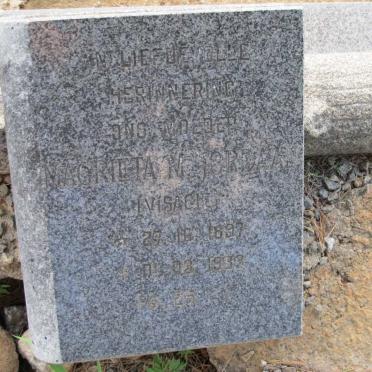 JORDAAN Magrieta M. nee VISAGIE 1897-1933