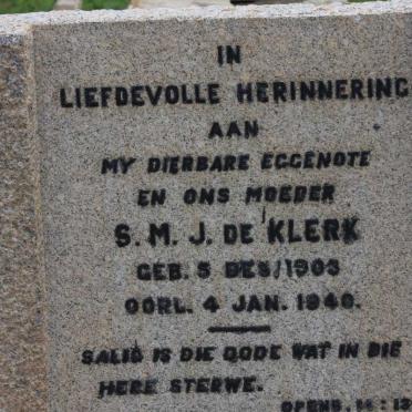 KLERK S.M.J., de 1903-1940