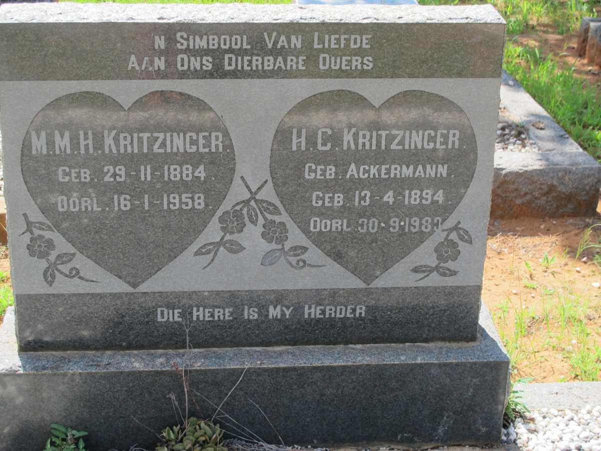 KRITZINGER M.M.H. 1884-1958 &amp; H.C. ACKERMANN 1894-1980