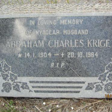 KRIGE Abraham Charles 1904-1964