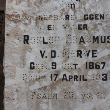 MERWE Roelof Erasmus, v.d. 1867-1938