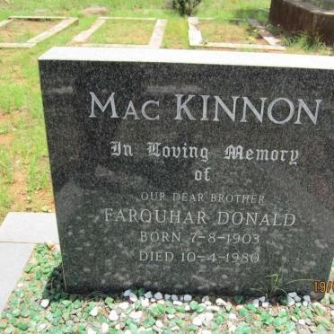 MACKINNON Farquhar Donald 1903-1980