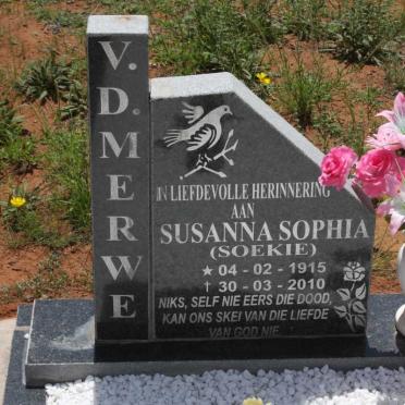 MERWE Susanna Sophia, v.d. 1915-2010