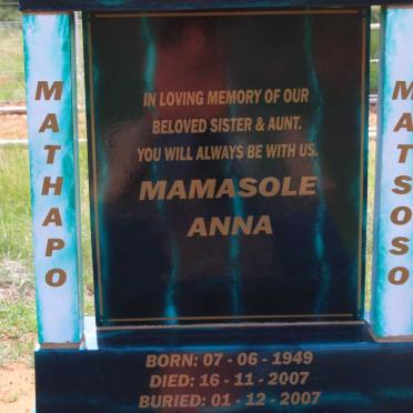 MATHAPO Mamasole Anna, Matsoso 1949-2007