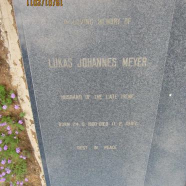 MEYER Lukas Johannes 1900-1987 &amp; Irene 1905-1983