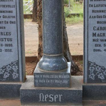 NESER Charles Augustus 1880-1956 &amp; Carolina Magrietha VAN NIEKERK 1883-1958