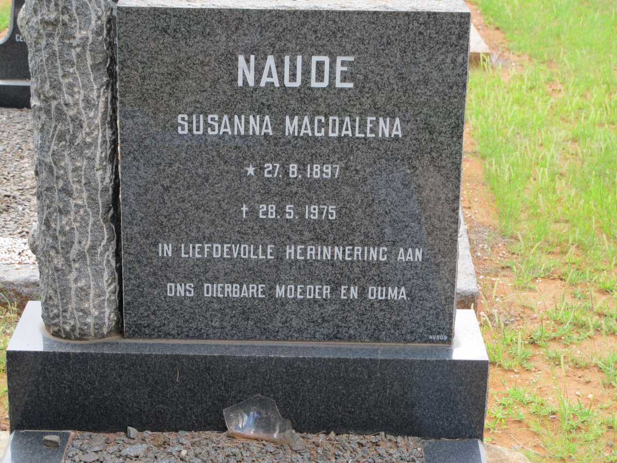 NAUDE Susanna Magdalena 1897-1975