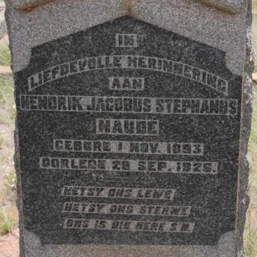 NAUDE Hendrik Jacobus Stephanus 1893-1926