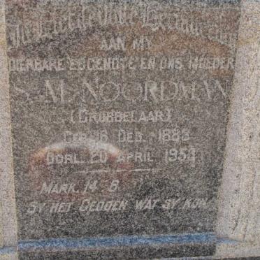 NOORDMAN S.M. nee GROBBELAAR 1883-1953