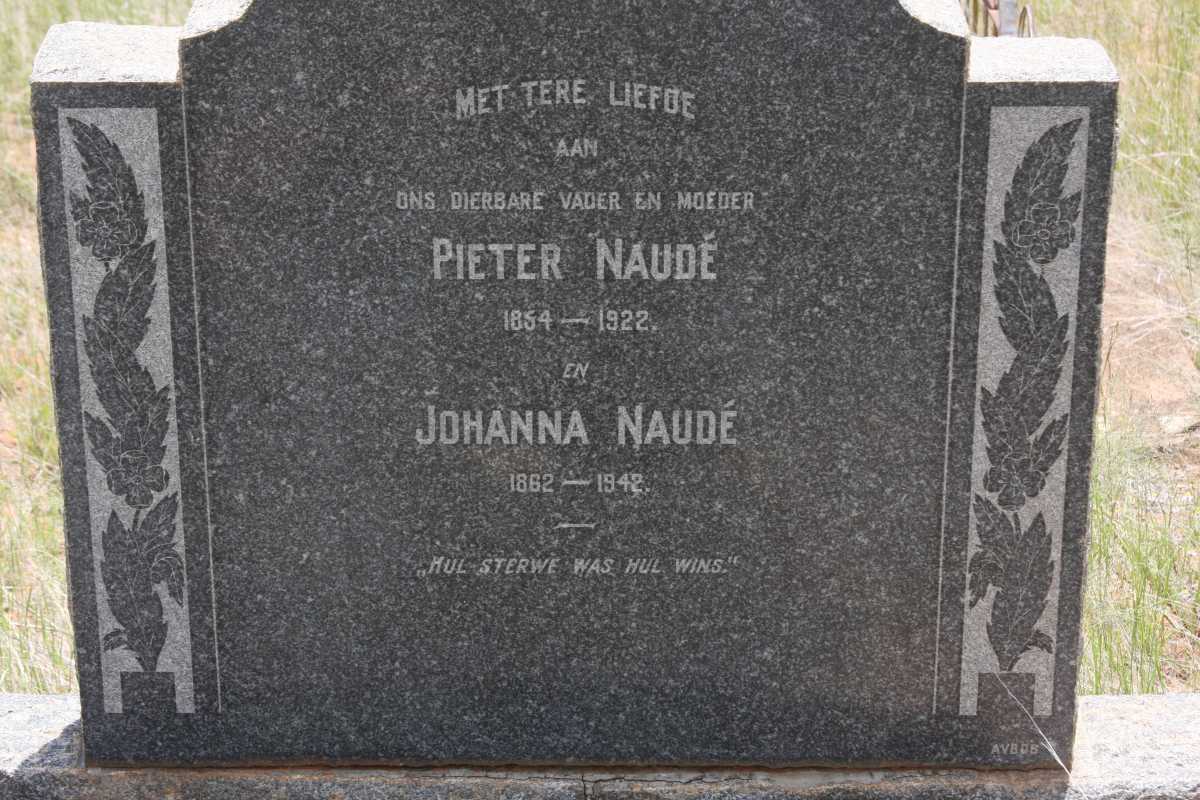 NAUDE Pieter 1854-1922 &amp; Johanna 1862-1942