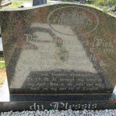 PLESSIS Dirk Johannes, du 1916-1995 &amp; Marie Elizabeth 1921-1993