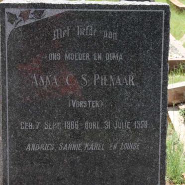 PIENAAR Anna C.S. nee VORSTER 1866-1950