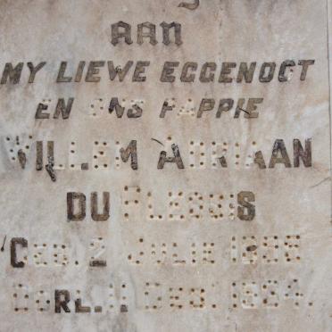 PLESSIS Willem Adriaan, du 189?-1934