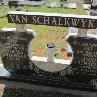 SCHALKWYK Andries Johannes, van 1946-1997