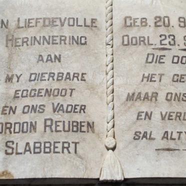 SLABBERT Gordon Reuben 1898-1962 &amp; Johanna Adriana 1904-1967