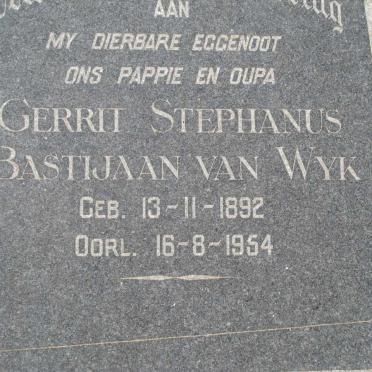 WYK Gerrit Stephanus Bastijaan 1892-1954