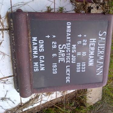 SAUERMANN Hermann 1933-1998 &amp; Sarie 1939-