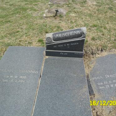 VOLSCHENK Theunis Johannes 1933-1984 &amp; Sophia Dorothea 1934-2001