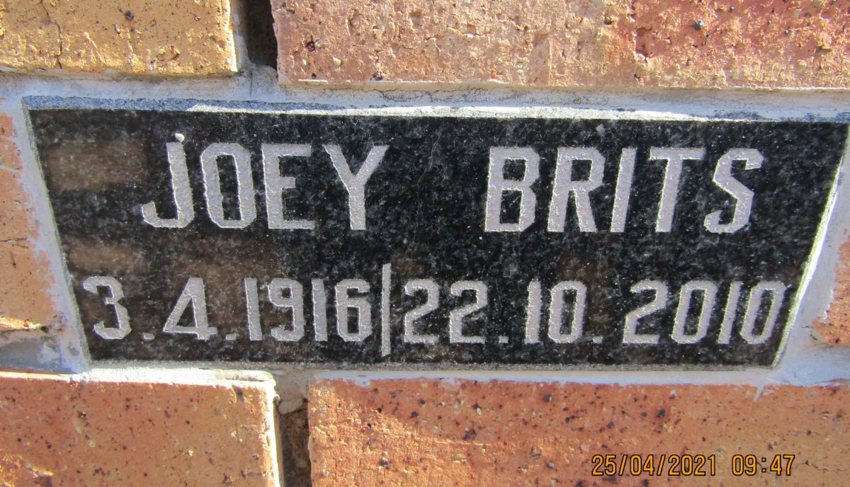 BRITS Joey 1916-2010