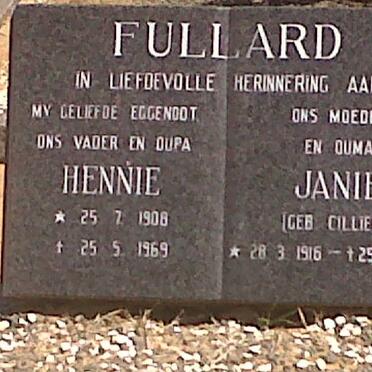 FULLARD Hennie 1908-1969 &amp; Janie CILLIERS 1916-2009