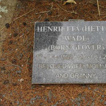 WADE Sydney Walter 1909-197? &amp; Henrietta GLOVER 1909-2006