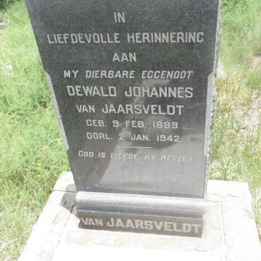 JAARSVELDT Dewald Johannes, van 1889-1942