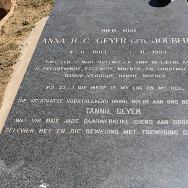 GEYER Anna H.C. nee JOUBERT 1903-1983