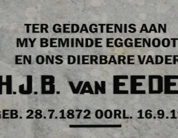 EEDEN H.J.B., van 1872-1929