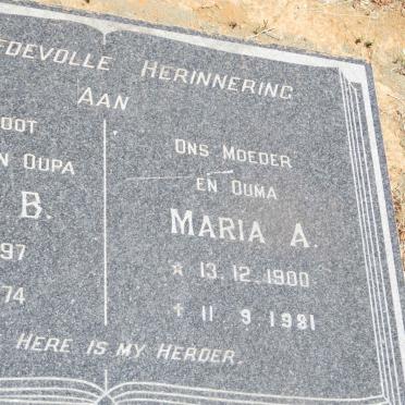 GROBBELAAR Daniel B. 1897-1974 &amp; Maria A. 1900-1981 