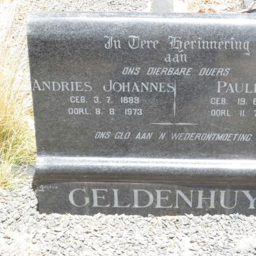 GELDENHUYS Andries Johannes 1889-1973 &amp; Pauline 1904-1973