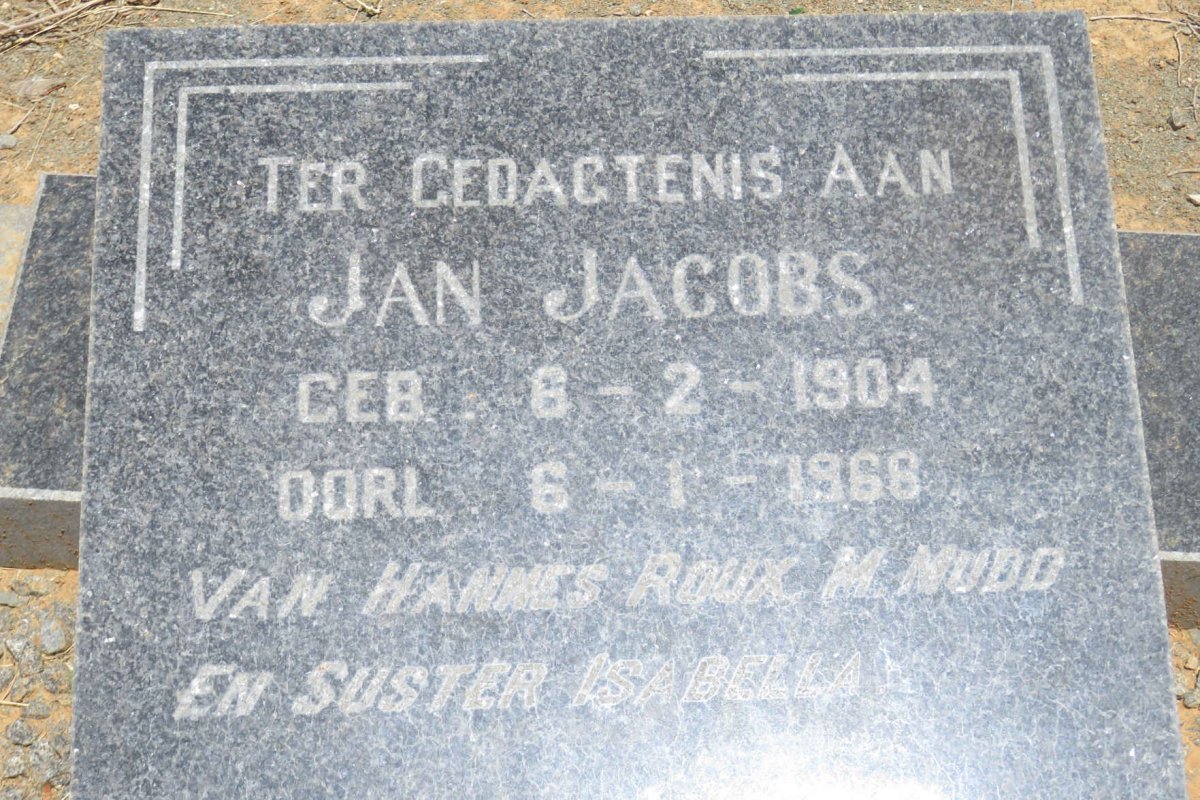 JACOBS Jan 1904-1966