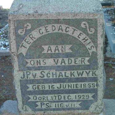 SCHALKWYK J.P., van 1859-1929