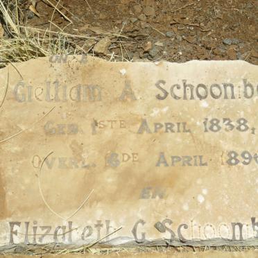 SCHOOMBEE Gielliam A. 1838-1896 &amp; Elizabeth G. JOUBERT 1842-1896