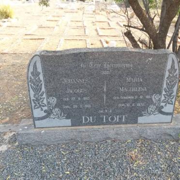 TOIT Johannes Jacobus, du 1885-1968 &amp; Maria Magdalena SCHOEMAN 1887-1972