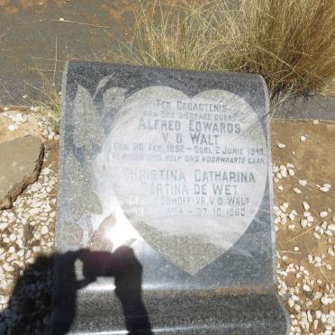 WALT Alfred Edwards, v.d. 1892-1945 &amp; Christina Catharina Gertina De Wet nee BOSHOFF 1904-1960
