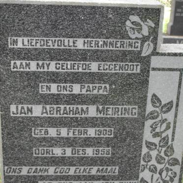 ALBERTS Jan Abraham Meiring 1909-1958