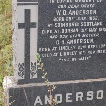 ANDERSON W.D. 1852-1919 &amp; C.H. 1853-1938