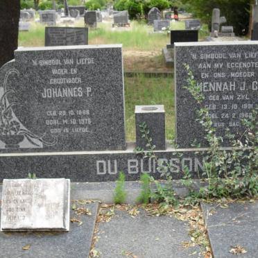 BUISSON Johannes P., du 1888-1976 &amp; HENNAH J.C. VAN ZYL 1891-196?