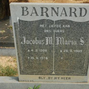BARNARD Jacobus M. 1906-1976 &amp; Maria S. 1909-