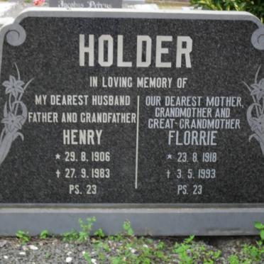 HOLDER Henry 1906-1983 &amp; Florrie 1918-1993